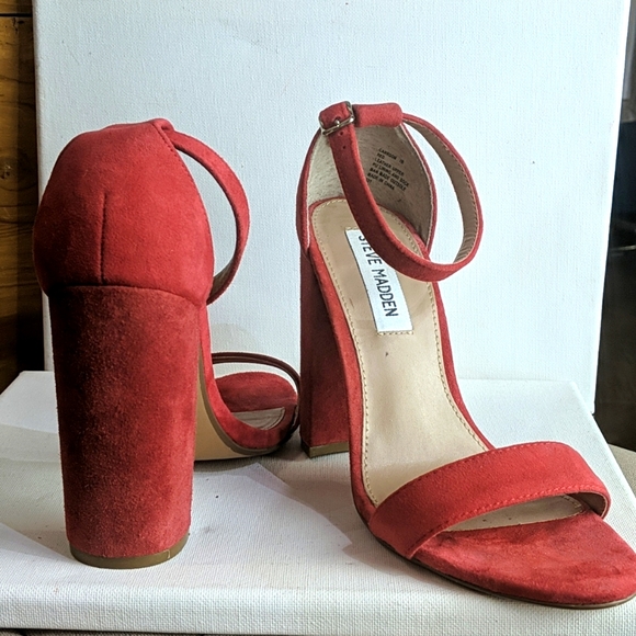 Red Suede Sandels - Picture 2 of 2